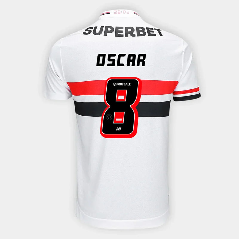 Camisa Lançamento São Paulo I 2025/26 - Branco - Oscar Nº 8
